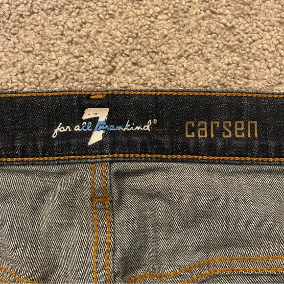 7 For All Mankind Jeans Men’s 40 Blue Carsen Straight Leg Denim Dark Wash Fall - Picture 8 of 11